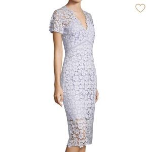 Shoshanna lavender lace v neck dress